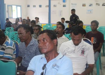 CNE Realiza enkontru koordenasaun Ho Autoridade no Sektorais sira inklui Seguransa PNTL iha Salaun STAE Covalima.(19/04). Foto Cova5.News.